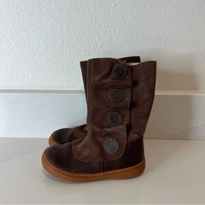Livie & Luca Tiempo Mid Calf Zip Button Boots Brown Leather Kids Size 9